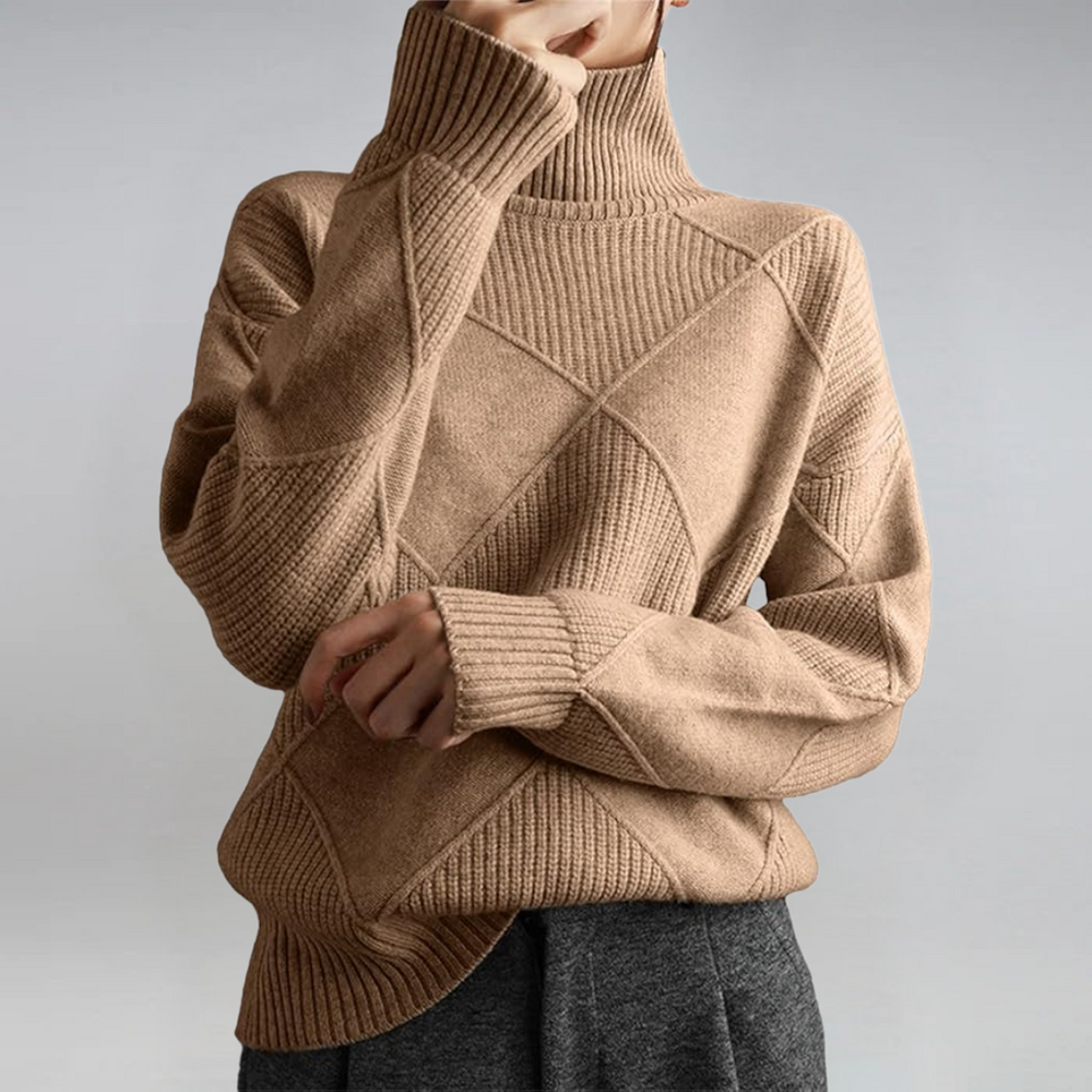Rollkragenpullover Damen aus weichem Strick