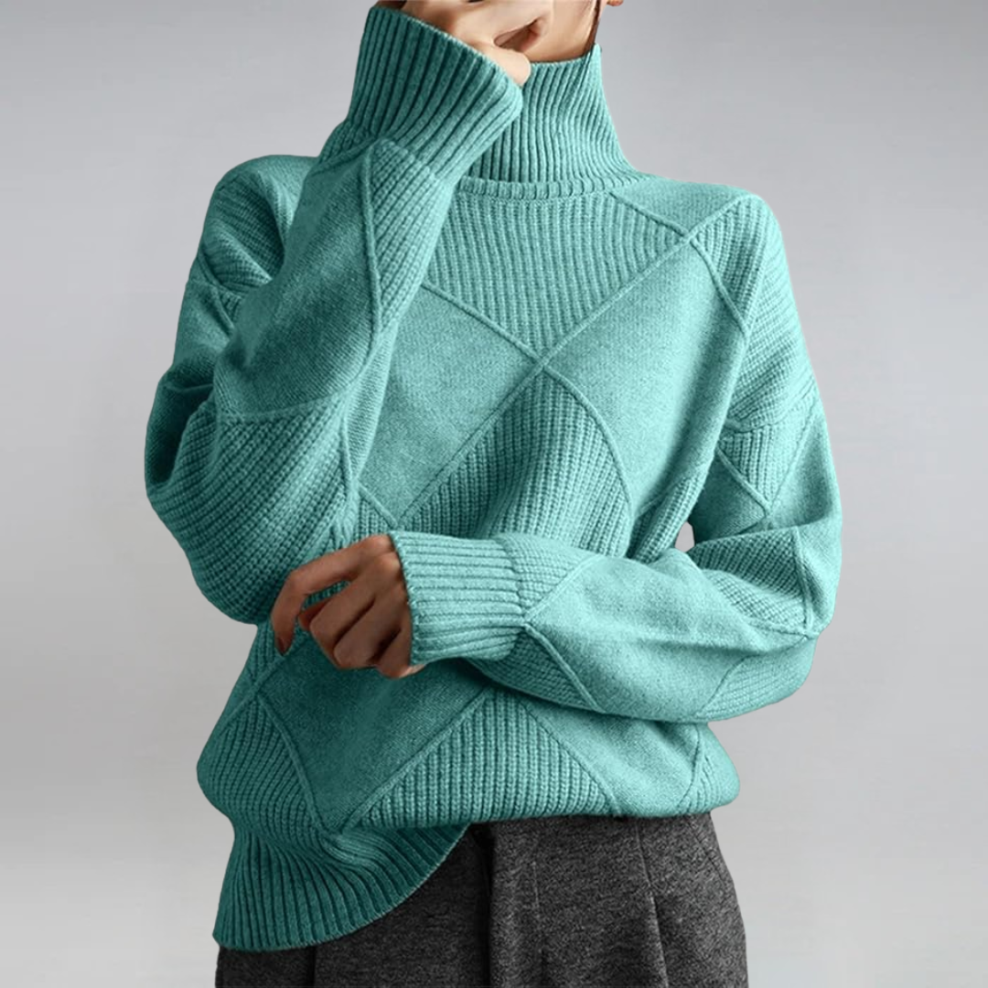 Rollkragenpullover Damen aus weichem Strick