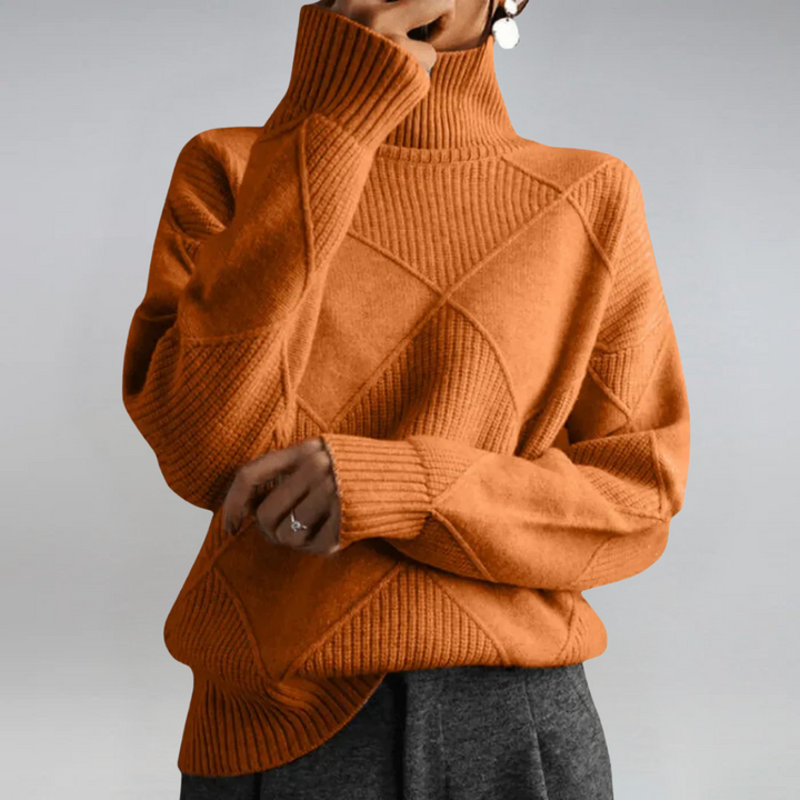Rollkragenpullover Damen aus weichem Strick