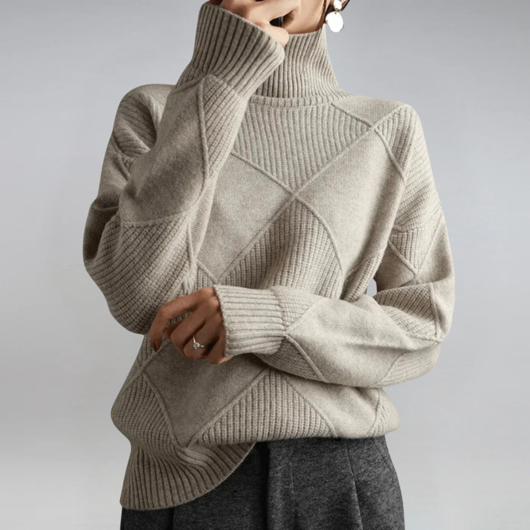 Rollkragenpullover Damen aus weichem Strick