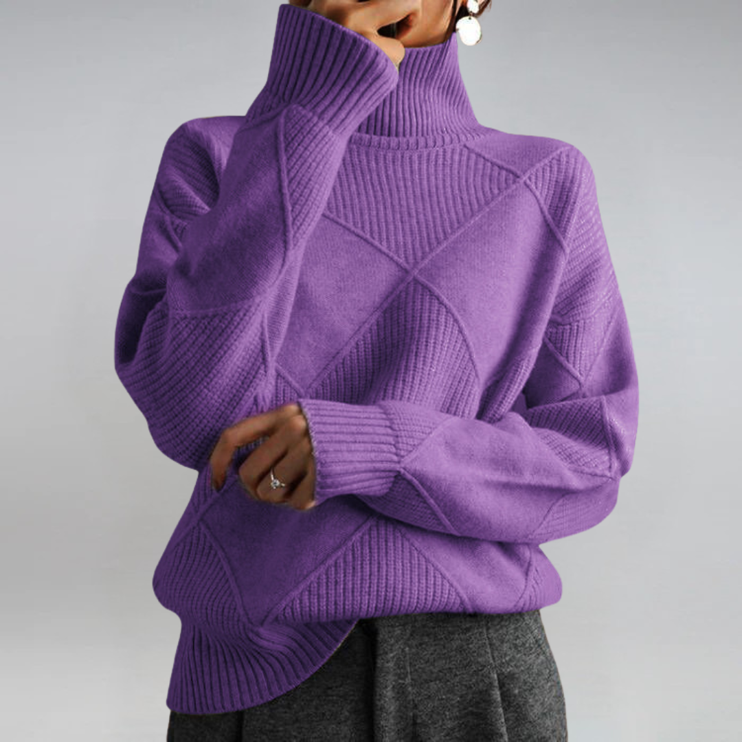 Rollkragenpullover Damen aus weichem Strick