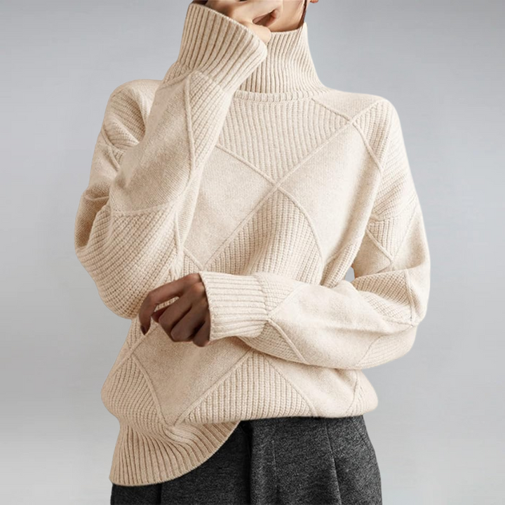 Rollkragenpullover Damen aus weichem Strick