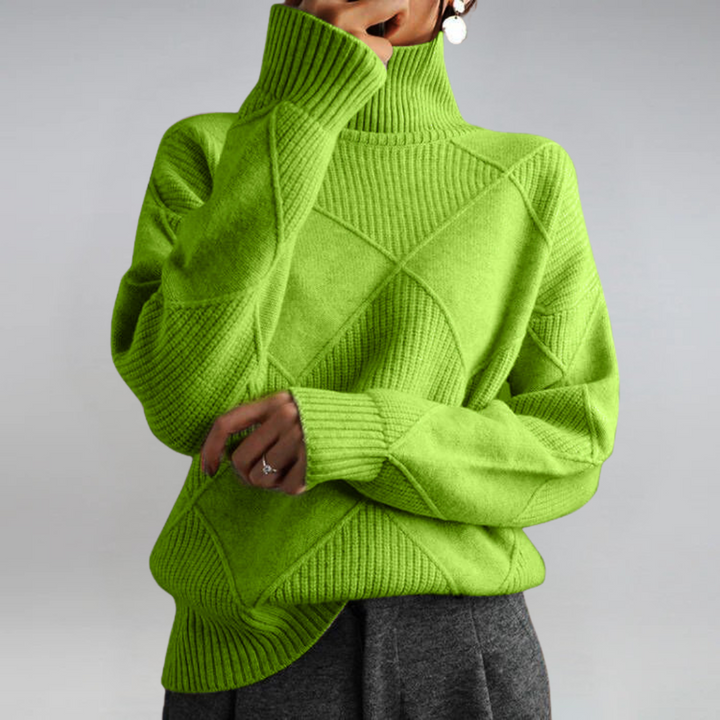 Rollkragenpullover Damen aus weichem Strick