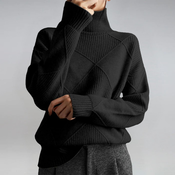 Rollkragenpullover Damen aus weichem Strick