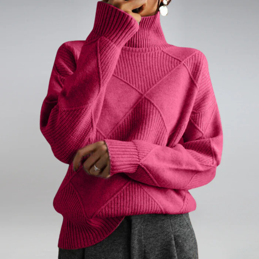 Rollkragenpullover Damen aus weichem Strick